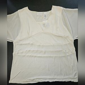 NWT - Liz Claiborne Cream Blouse - Size XL
